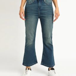 Women Boot-Leg High Rise Blue Jeans-image-62