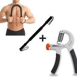 Power Twister Bar 20 Kg with Hand Gripper Fitness Accessory Kit Kit-18