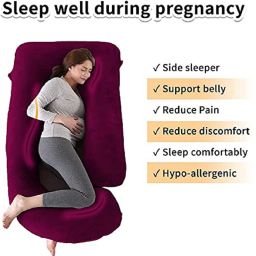 J SHAPE Microfibre Solid Pregnancy Pillow Pack of 1-image-7