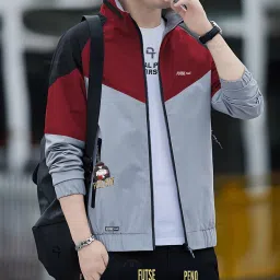 Men Colorblock Casual Jacket-image-61