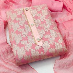 MANVAA Floral Woven Design Gotta Patti Jacquard Unstitched Dress Material-image-50
