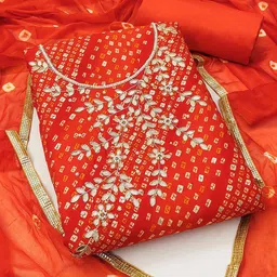 Peachmode Printed Pure Cotton Unstitched Dress Material-image-32