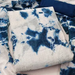 KIMISHA Tie and Dye Sequinned Shibori Unstitched Dress Material-picture-14