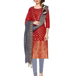 MANVAA Ethnic Motifs Woven Design Unstitched Dress Material-image-28