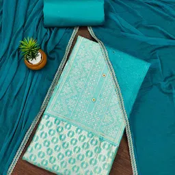 KALINI Ethnic Motifs Woven Design Sequinned Detail Unstitched Dress Material-picture-16