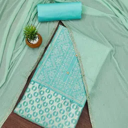 KALINI Ethnic Motifs Woven Design Banarasi Jacquard Unstitched Dress Material-image-96