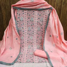 MANVAA Floral Embroidered Unstitched Dress Material-31