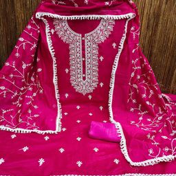 MANVAA Floral Embroidered Unstitched Dress Material-image-44