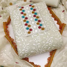 KALINI Floral Embroidered Unstitched Dress Material-picture-40
