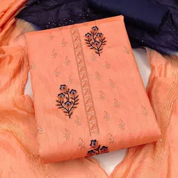 KALINI Embroidered Unstitched Dress Material With Dupatta-image-46