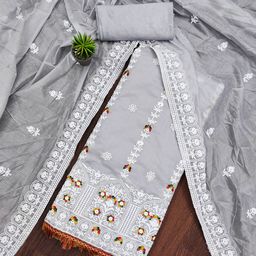 SHADOW & SAINING Embroidered Unstitched Dress Material-image-97