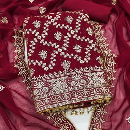 Panzora Ethnic Motifs Embroidered Unstitched Dress Material-image-40