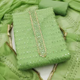 Panzora Geometric Embroidered Unstitched Dress Material-image-45