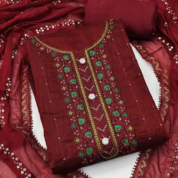 Panzora Embroidered Unstitched Dress Material-image-48