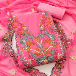 Panzora Floral Embroidered Unstitched Dress Material-picture-49