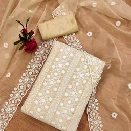 Panzora Embroidered Unstitched Dress Material-image-70