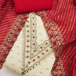 Panzora Geometric Embroidered Sequinned Unstitched Dress Material-image-89