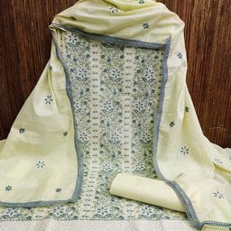 MANVAA Floral Embroidered Unstitched Dress Material-17