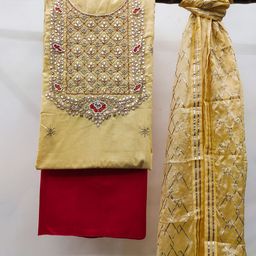KALINI Embellished Gotta Patti Unstitched Dress Material-picture-42