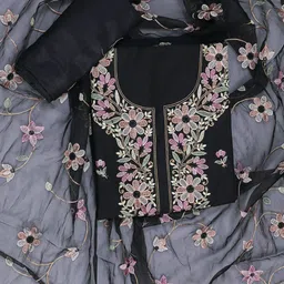 SALWAR STUDIO Floral Embroidered Unstitched Dress Material-image-42