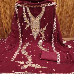 KALINI Ethnic Motifs Embroidered Unstitched Dress Material-image-97