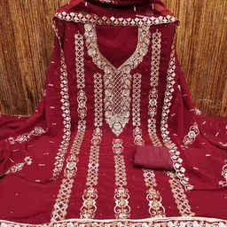 KALINI Ethnic Motifs Embroidered Unstitched Dress Material-image-98