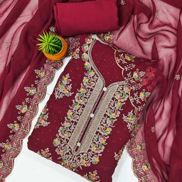 Panzora Embroidered Unstitched Dress Material-image-51