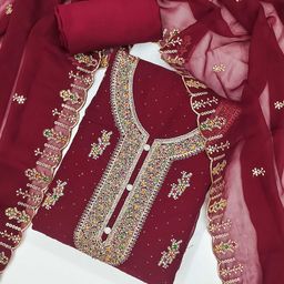 Panzora Embroidered Unstitched Dress Material-image-52
