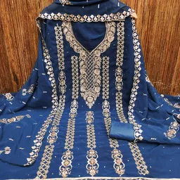 LeeliPeeri Designer Embroidered Unstitched Dress Material-image-93
