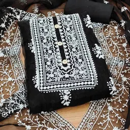 KALINI Ethnic Motifs Embroidered Unstitched Dress Material-image-98