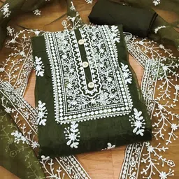 KALINI Ethnic Motifs Embroidered Unstitched Dress Material-image-99