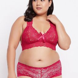 Curves By ZeroKaata Women Plus Size Lace Lingerie Set-image-51