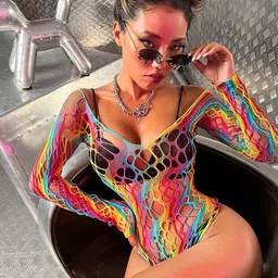 ELTIRE Women Self Design Long Sleeves Mini Swimwear coverup Top-picture-10