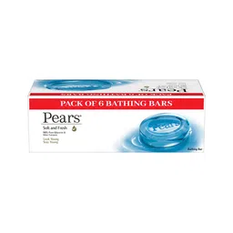 Pears Set of 6 Soft & Fresh Bathing Bar with 98% Pure Glycerine & Mint Extract - 125g each image 1