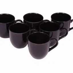 Pack of 6 Ceramic RIS Pack of 6 Bone China Pack of Bone China (pack of 6) tea and coffee cup set 120 ml (Black) (Black)-image-31