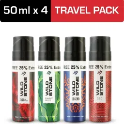 Forest Spice, Legend, Ultra Sensual & Red Travel Pack (50ml each) Deodorant Spray-For Men-0