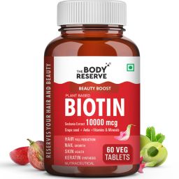 Plant-Based Biotin 10000 mcg Tablets,For Strong Hair Growth, Glowing Skin&Nails-82