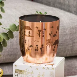 seva home Heirloom Rustic Roots Rose Gold Large Candle Soy Wax Candle (55 Hour Burn)-picture-48