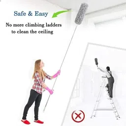 deejet Flexible Head Microfiber Feather Duster with Extendable Telescopic Pole Wet and Dry Duster image 5