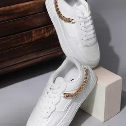 MOZAFIA Women Round Toe Lace Ups Sneakers-image-96