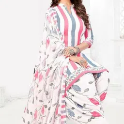 Unstitched Crepe Salwar Suit Material Solid, Floral Print, Printed, Geometric Print-image-97