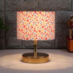 Devansh Metal table lamp with Multicolor cotton Shade by New Era-picture-0