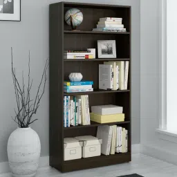 spacewood Kosmo Willam Bookshelf In Wenge Finish with 5 Tier-picture-27