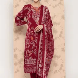 Anouk Ethnic Motifs Printed Kurta with Trousers & Dupatta image 2