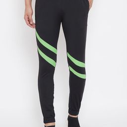 JUMP USA Men Black & Green Slim-Fit Joggers-image-32