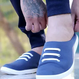 FAUSTO Men Navy Blue Slip-On Sneakers-image-76