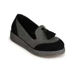 Shezone Women Textured Loafers with Tassels-19