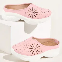 FAUSTO Women Laser Cut Lightweight Clogs-20
