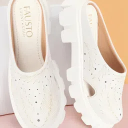 FAUSTO Women Printed Lightweight Mule Sneakers-57