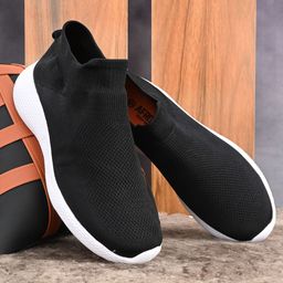 AfroJack Men Black Slip-On Sneakers-image-10